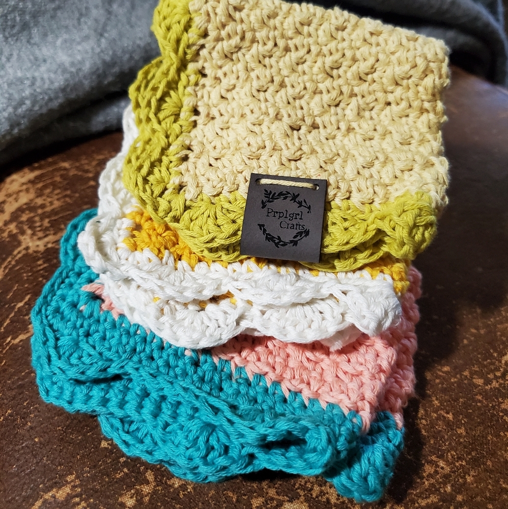 Handmade crocheted dish/wash cloths (3)